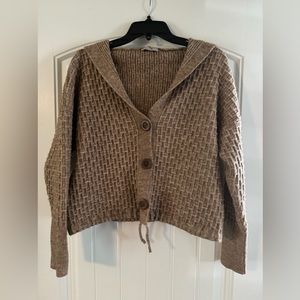 Paper Crane cropped, hooded sweater